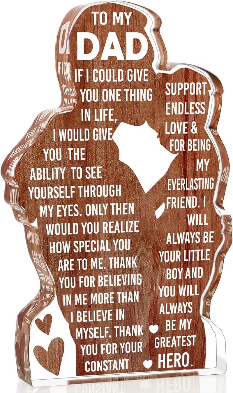 LuoHere Dad Gifts from Son -Dad Birthday Gift from Son -Dad Christmas Valentines Easter Gifts Idea Daddy New Dad To My Best Dad Ever Gifts Father's Day Desk Decor Acrylic Plaque Sign - Image 1